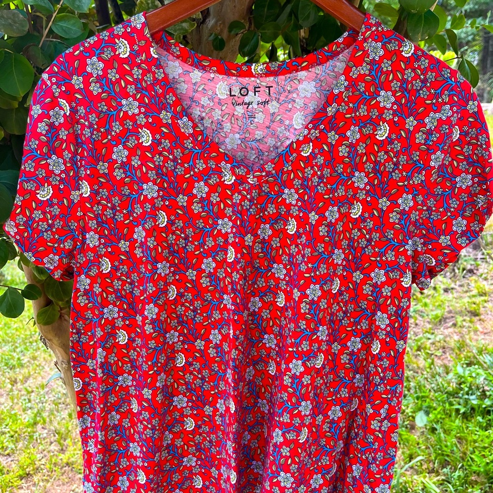 Loft Vintage soft top with cute print